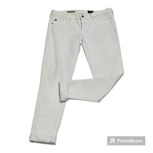 Ag Adriano Goldschmied White Skinny Ankle Jeans